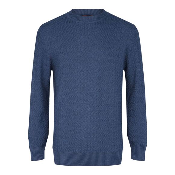 M Missoni Knit Crewneck Sweater Blue Mens